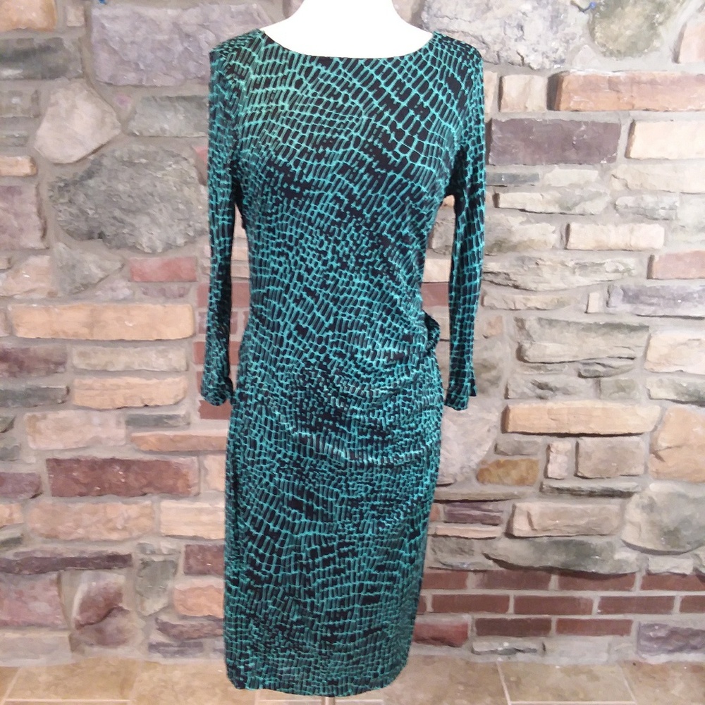 Hugo Boss long sleeve jersey sheath dress medium